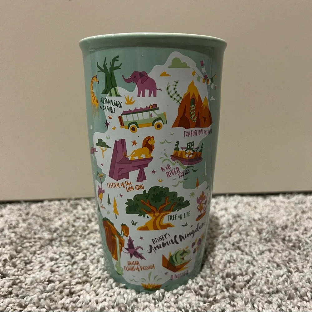 Disney Parks Starbucks | Animal Kingdom Park Map DINOSAUR Coffee Cup Tumbler Cup